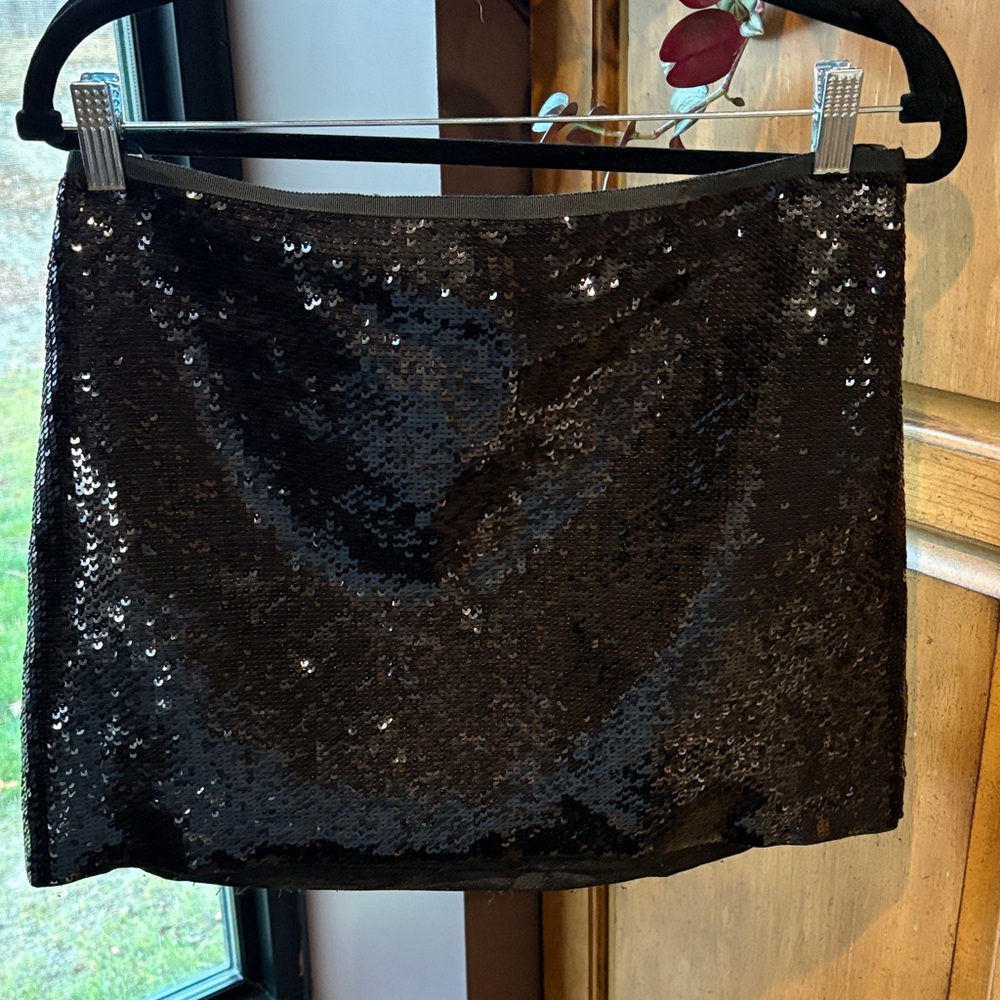 Theory Black Sequin Mini Skirt “Roxanne”